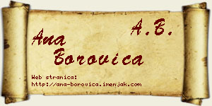 Ana Borovica vizit kartica